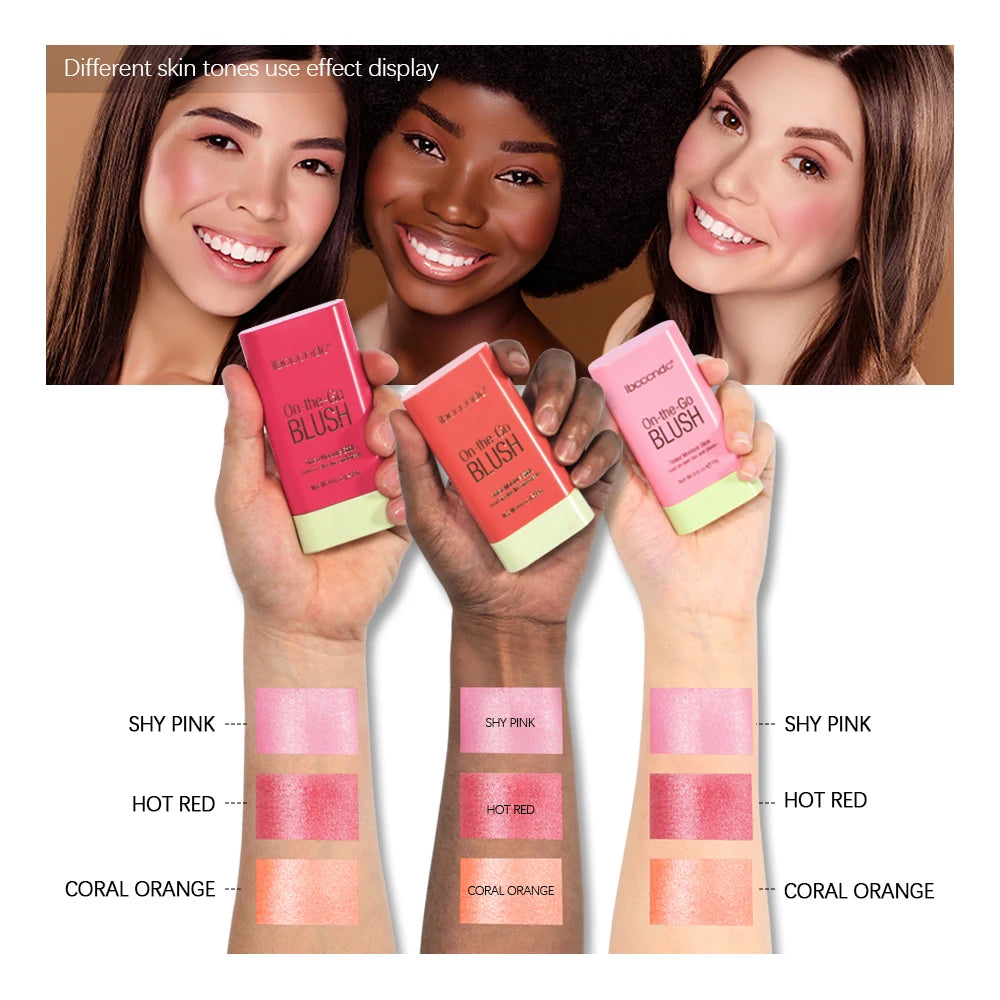 Tidesmit moisture stick orange blush texture close-up showing long-lasting waterproof formula for face makeup