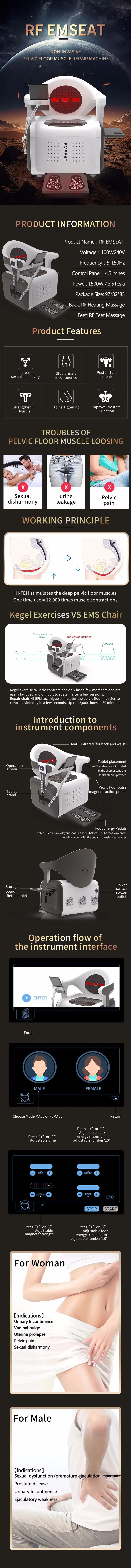 Postpartum Pelvic Floor Chair: Non-Invasive Muscle Stimulator - EU Plug Relaxation Treatment Tidesmit