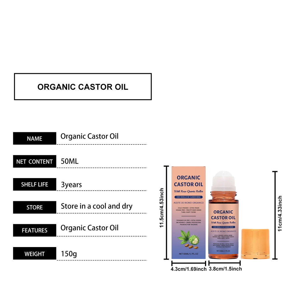Organic Castor Oil Roll on Skin Care Essential Oil Moisturize Nourishing Brightening Deep Relaxation Face Body Massage Essence