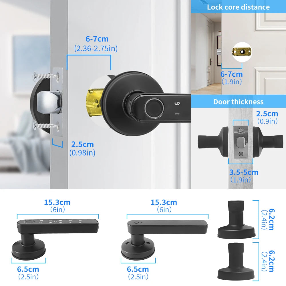 Tuya 5-in-1 Door Lock Smart Home Products Fingerprint Locks	Remote Control App Unlock Support Password IC Card Key Unlock