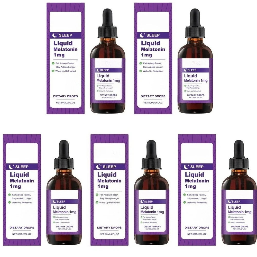 Liquid Melatonin 1 Mg Sleep Drops, Mint Leaf Extract, Fall Asleep Faster, Stay Asleep Longer, Wake Up Refreshed 60 ML