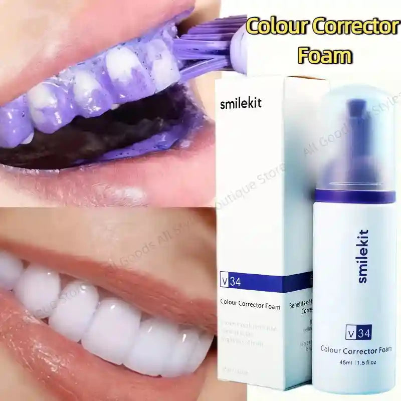 Tidesmit 45ml Purple Tooth Mousse and 30ml Smileease for tartar removal, teeth whitening, and fresh breath.
