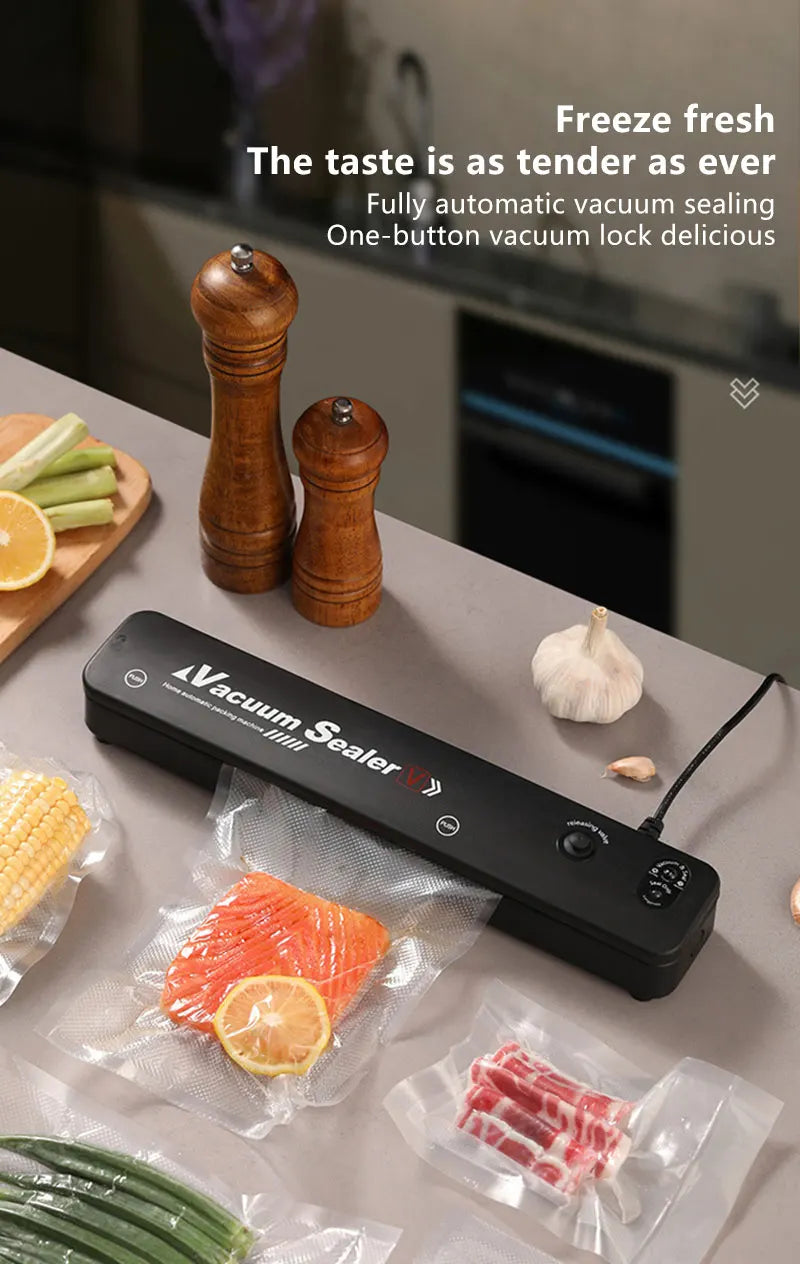 Food Sealing Machine Vacuum Sealing Machine Portable Automatic Packaging Machine Kitchen Helper Keep Food Fresh 220V For Home