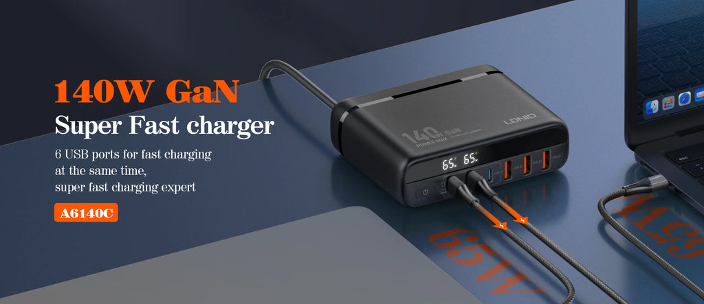 140W GaN USB C Fast Laptop Charger - PD Power Adapter Tidesmit