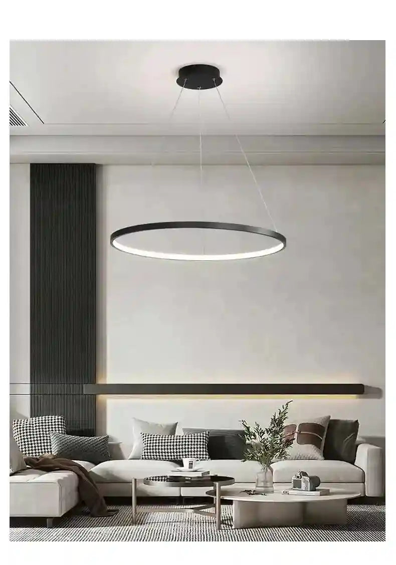 Modern LED Ring Light – Minimalist Dimmable Chandelier for Studio Tidesmit
