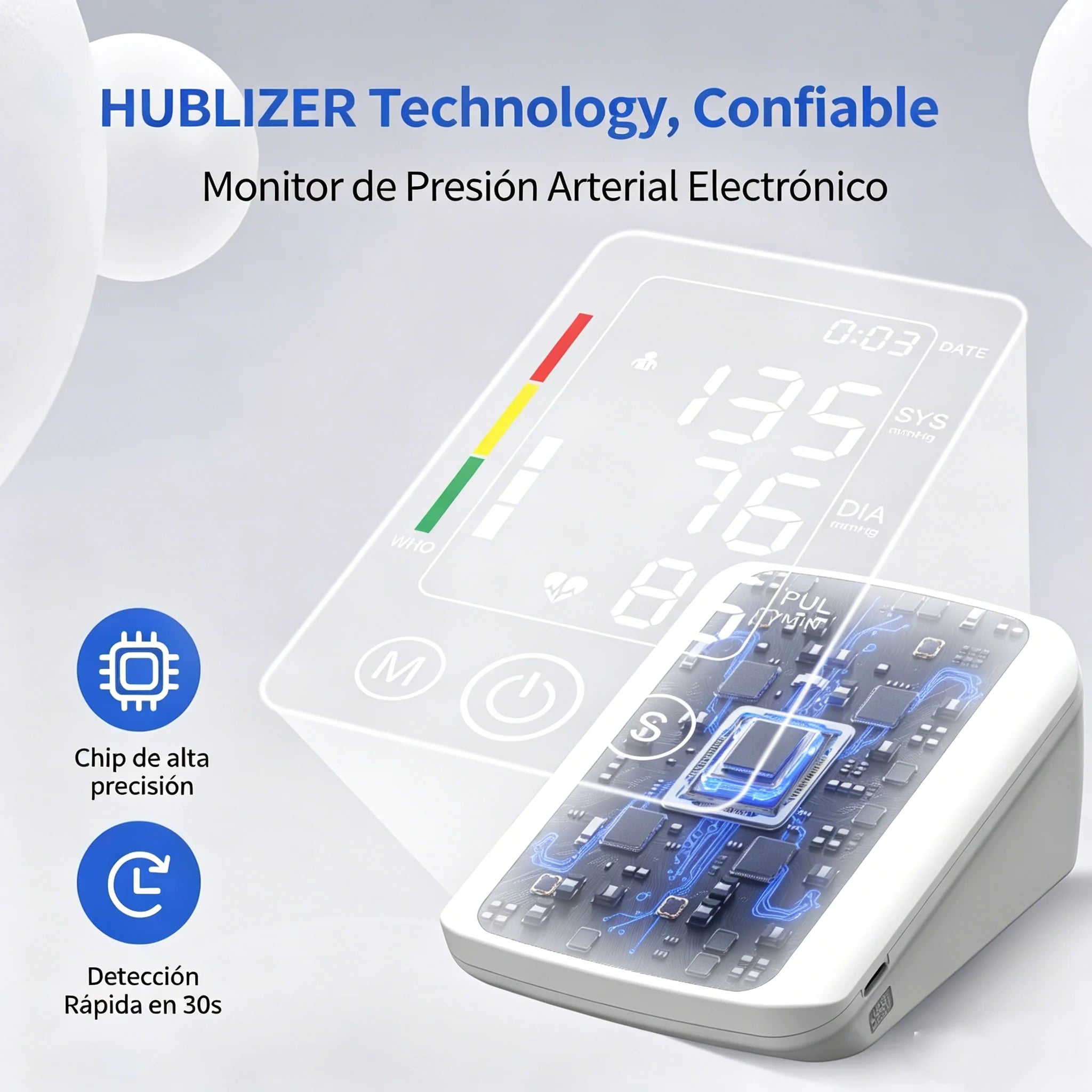 Spanish Voice Arm Automatic Blood Pressure Monitor BP Sphygmomanometer Pressure Meter Tonometer for Measuring Arterial Pressure