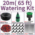 20m micro drip watering kit with water hose, faucet connector, and drippers & stakes
