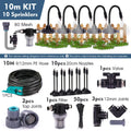 Mist cooling garden kit with 9/12mm PE hose, 20cm nozzles, filter, and 12mm joints