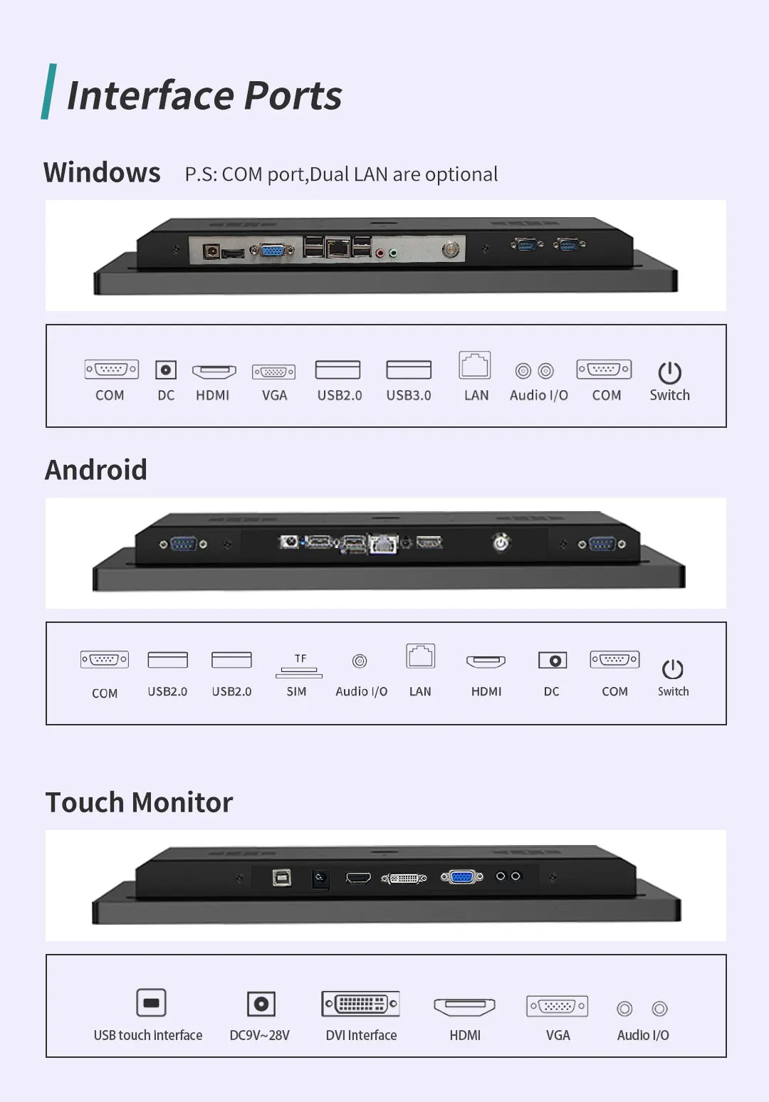 15.6 inch Industrial Capacitive Touch Panel PC Win 8G 128G IP65 Screen Waterproof With WIFI Bluetooth RJ45 RS232 USB