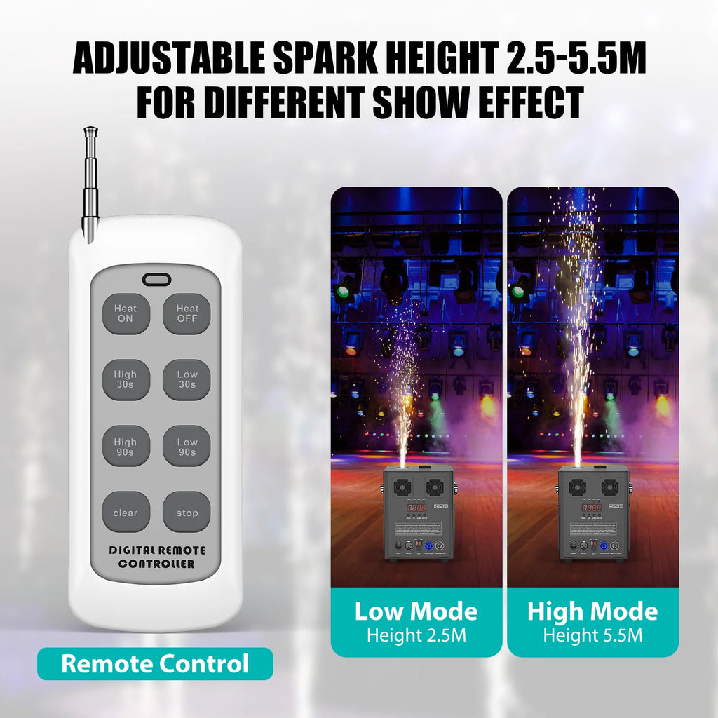 U'King 700W Cold Sparks Machine Indoor/Outdoor Electronic Flower Spraying Machine Fire-work Machine for Wedding Show Party
