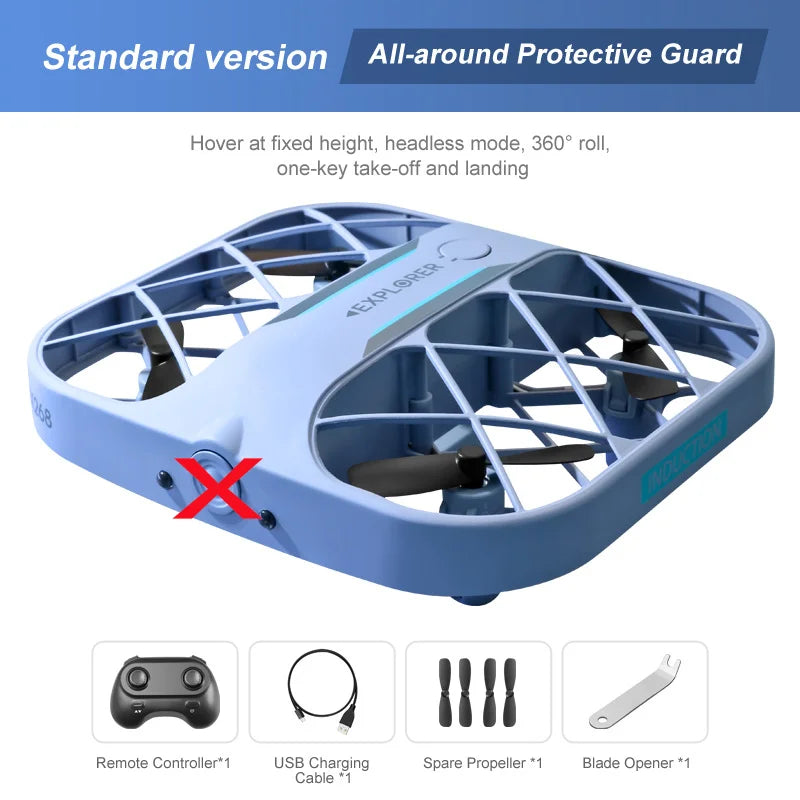 Mini Foldable Camera Drone with 8K Resolution - Portable RC Quadcopter no camera blue Tidesmit