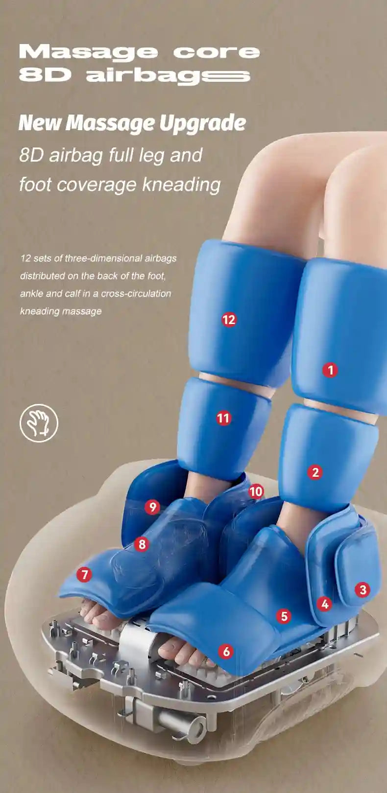 Electric Foot Massager: Shiatsu Deep Tissue Heat Therapy by Tidesmit Massage Roller Tidesmit