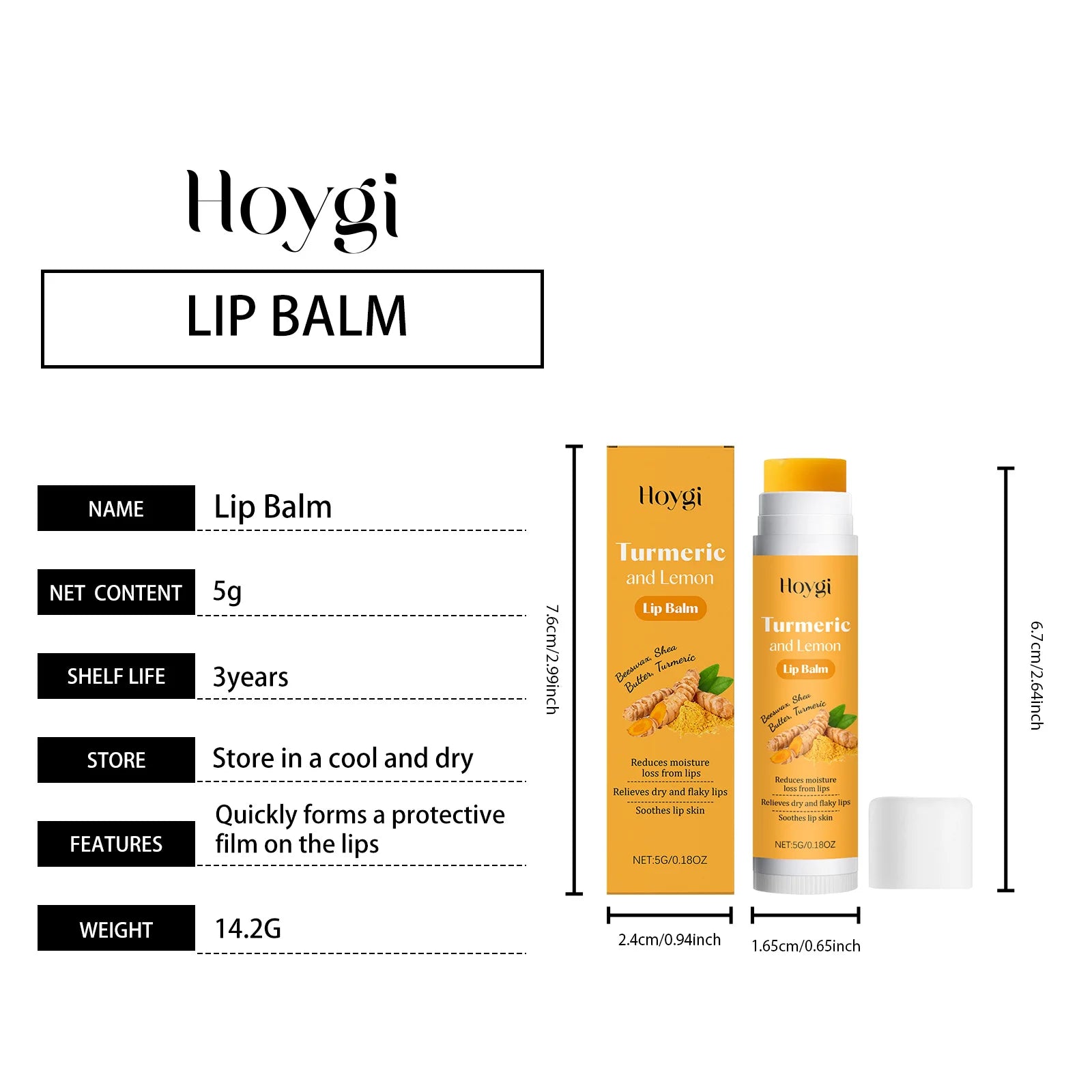 Turmeric Lemon Lip Balm for Dark Lips | Moisturizing Treatment Lip Care Tidesmit