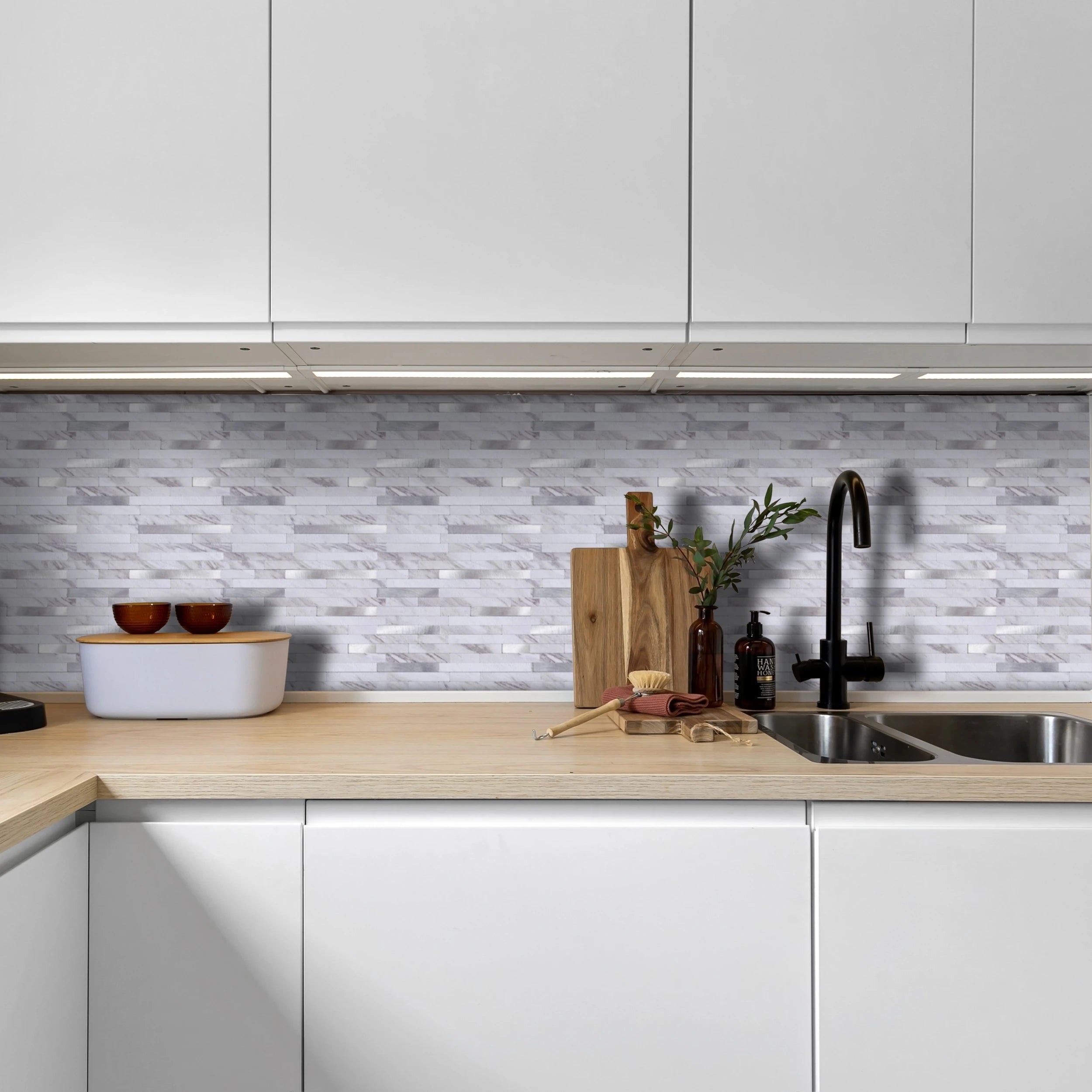 Peel and Stick Backsplash, PVC Mixed Metal Self Adhesive Wall Tiles, Stick on Backsplash Tiles for Kitchen Bathroom