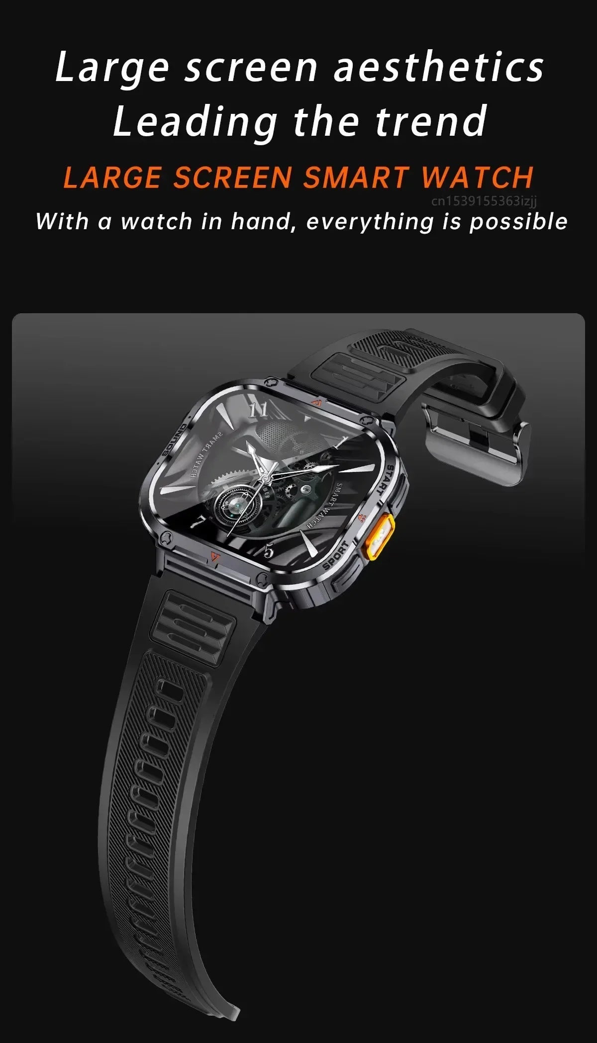 New Smart Watch Men LED Light Flashlight BT Call Music Player Sport Fitness Bracelet Calories Ultra Large Screen Smartwatch