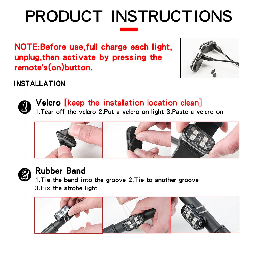 Wireless RGB LED Strobe Lights for Car - 8 Color Auto Warning Kit Tidesmit