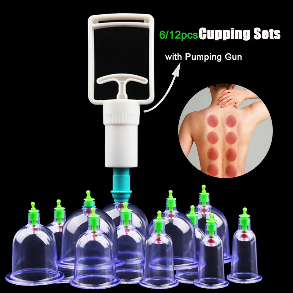 Vacuum Cupping Set with Pump - Professional Body Massage Kit Massage Cushion Tidesmit