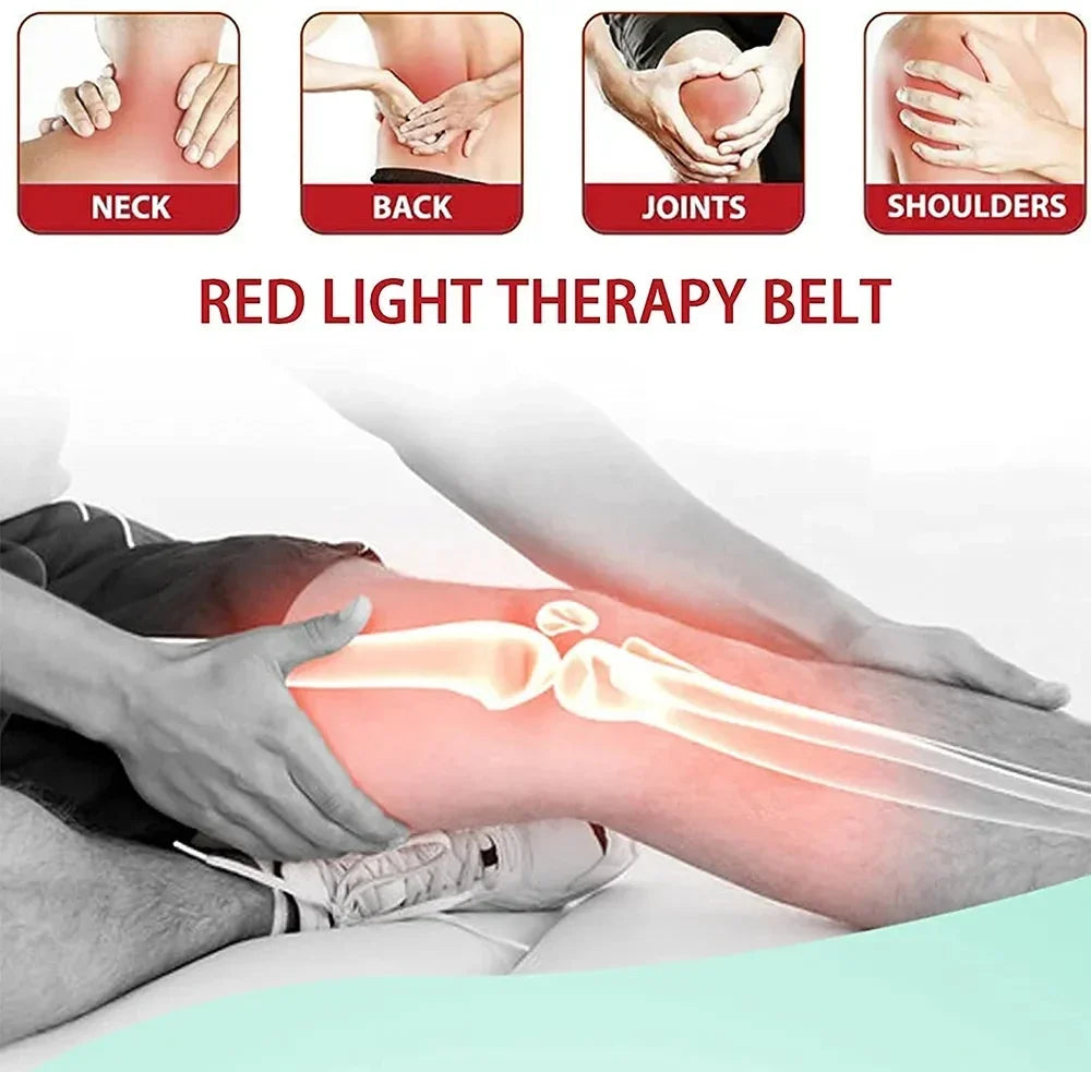 Red ＆Infrared LED Light Therapy Belt 850nm 660nm Back Pain Relief Wrap Burn Fat Wrap Slimming Machine Waist Heat Pad Full Body