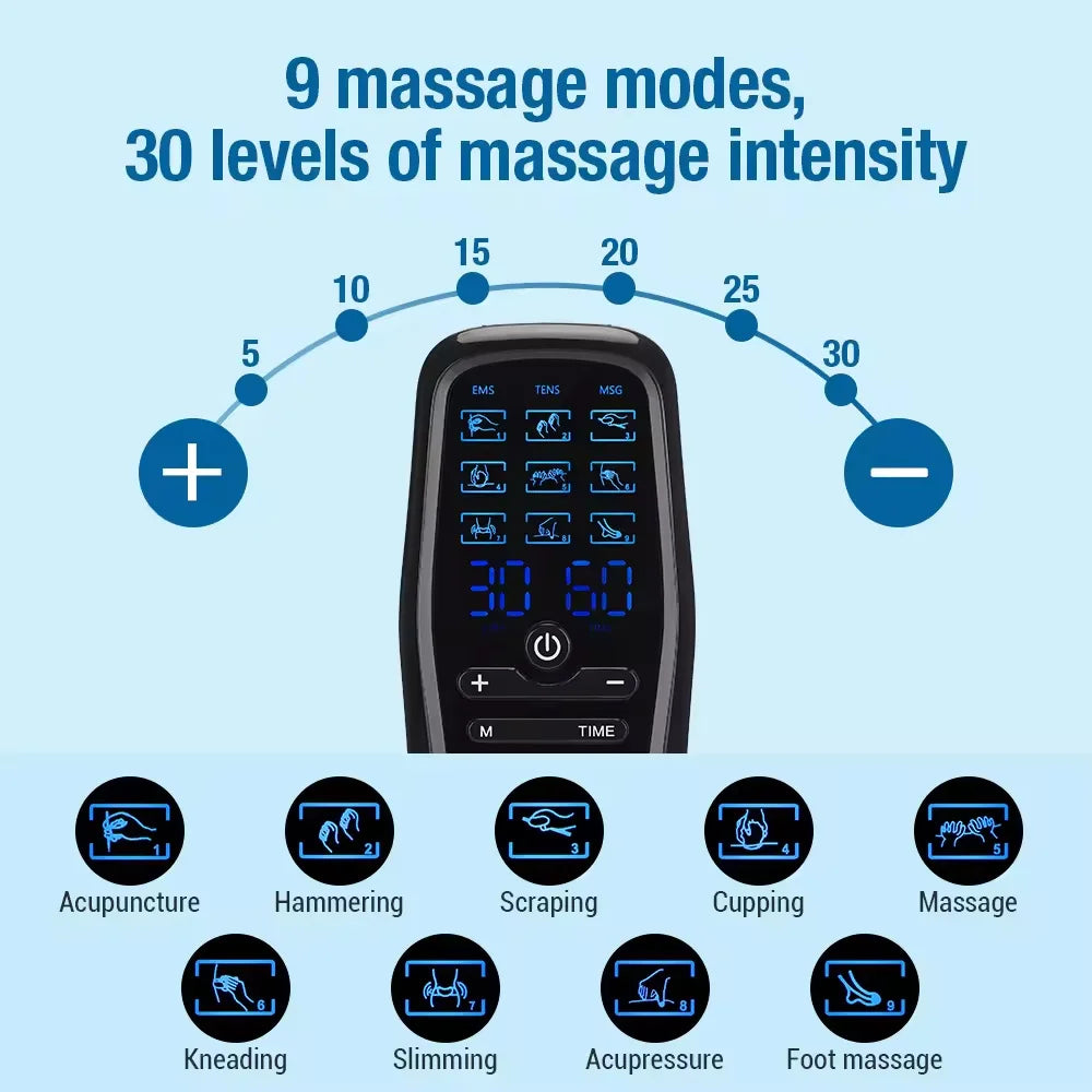TENS Muscle Stimulator: Portable Electric Massager for Muscle Relief Body Shaping Massage Equipment Tidesmit