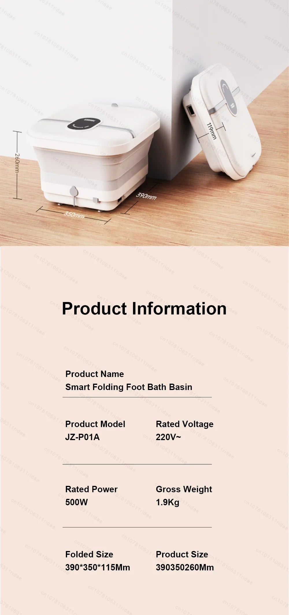 Folding Electric Foot Bath Massager with Heat Therapy & Bubble Spa Massage Cushion Tidesmit
