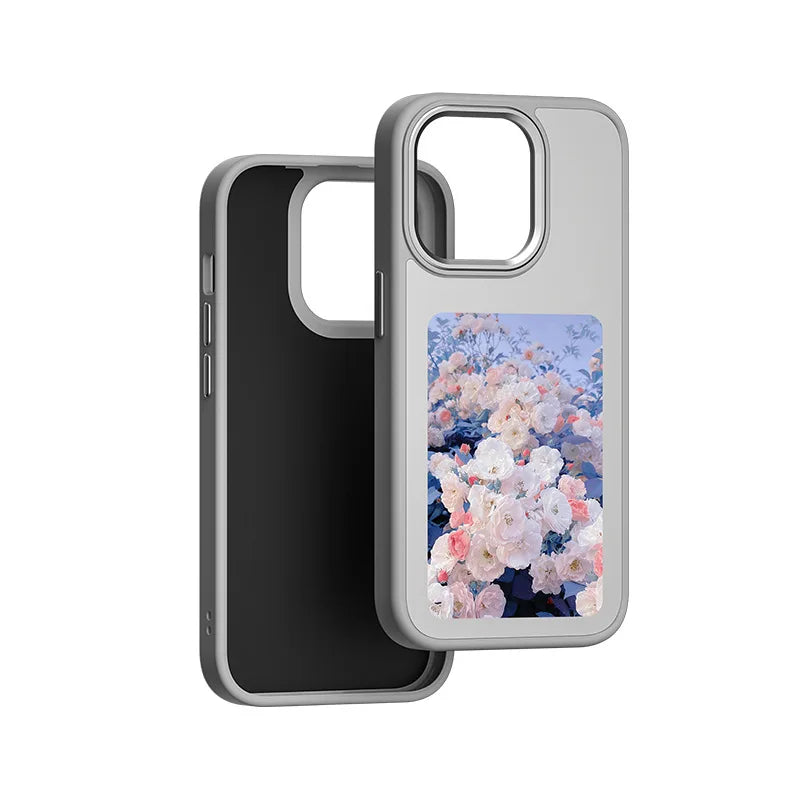 NFC E-Ink Phone Case for iPhone - Custom DIY Display & Slim Fit Cover Gray Tidesmit
