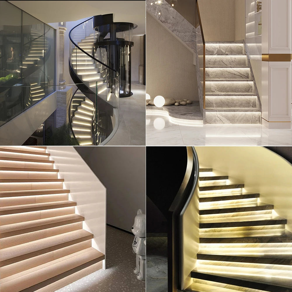 MALIIGAZA LED Stair Light 2PIR Motion Sensor Stair Lighting COB LED Strip Kit For Indoor 1-20 Steps Stairway