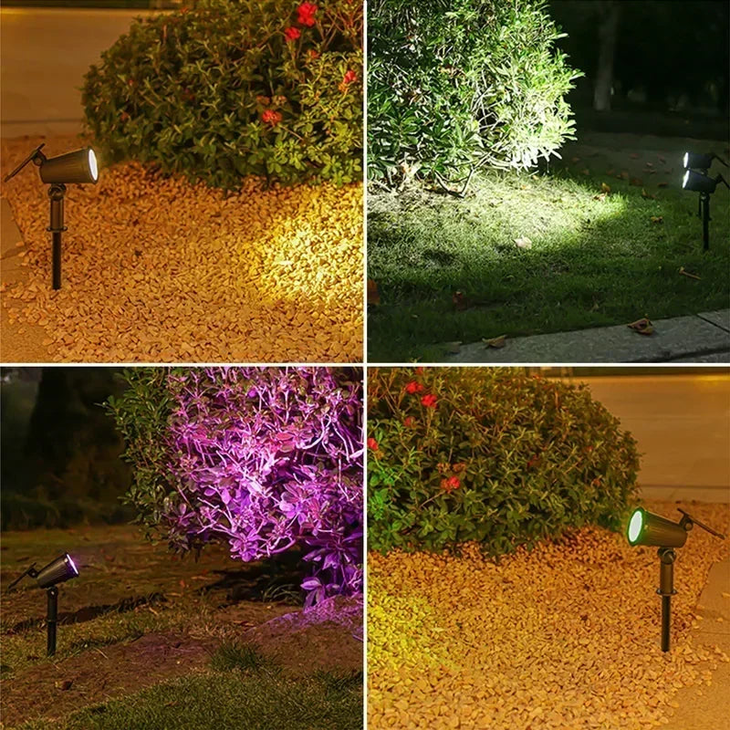 Bright 9LED Outdoor Solar Spotlight Waterproof Landscape Light for Garden Yard Pathway Driveway Trees Walls Ground Installation