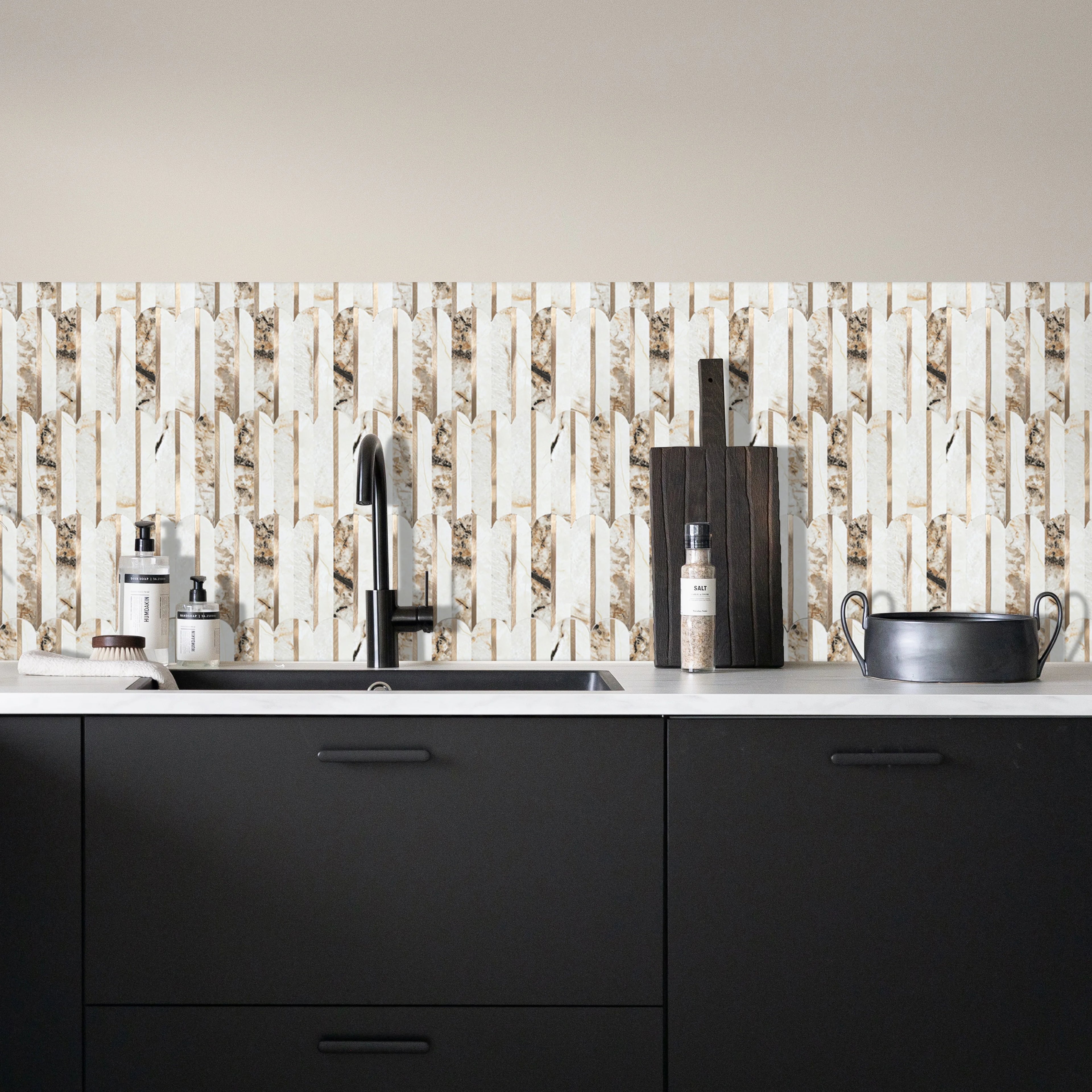 Peel and Stick Backsplash Feather Tile, Self Adhesive PVC Mix Metal Stick on Backsplash Wall Tile for Kitchen,Bathroom
