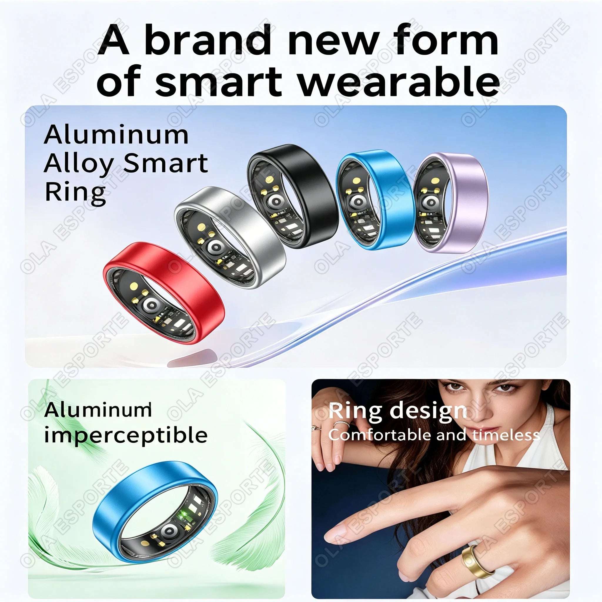 New Various Colors Available Smart Ring Bluetooth Heart Rate Sleep Monitoring Men Women Smartring Waterproof Health Sport Rings