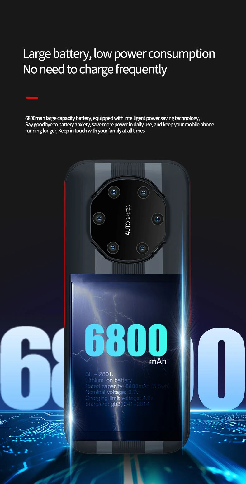 New HOSWN H29 4G Cellphone 2.8Inches Screen LTE Dual SIM Cards 6800mAh With Loud Speaker Powerful Flashlight Mobile Phone