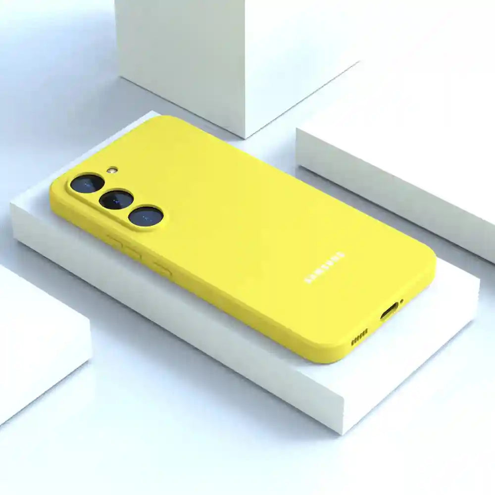 Liquid Silicone Phone Case for Samsung S25 FE – Shock-Absorbing Slim Fit Yellow Tidesmit