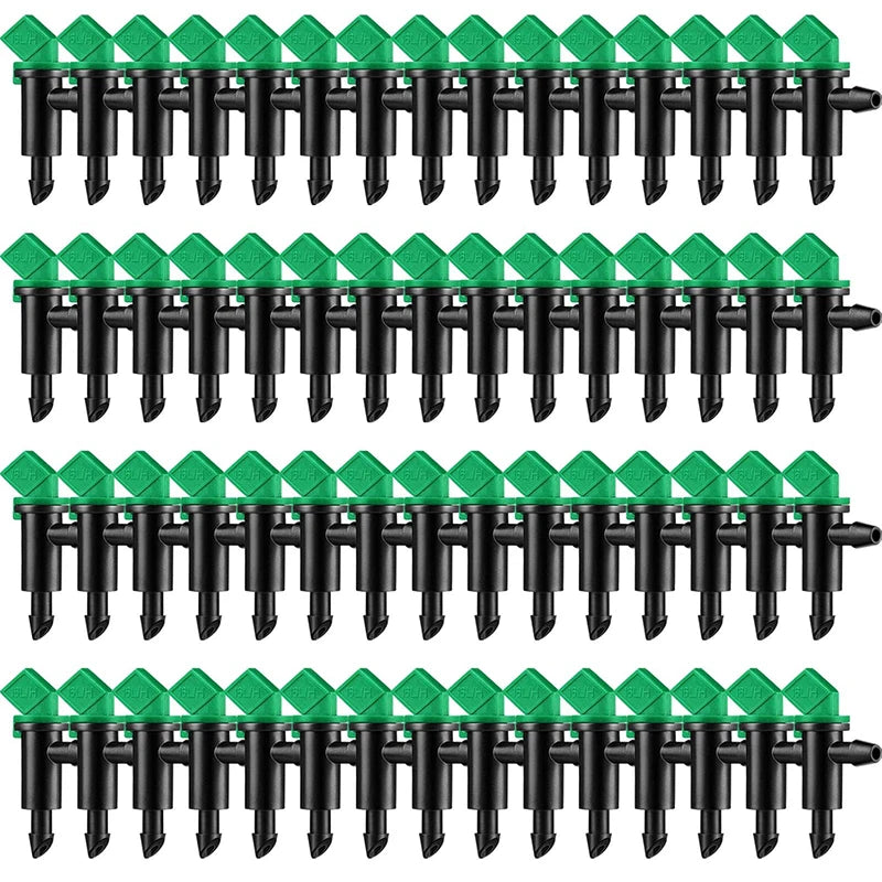 60PCS 4GPH Flag Drip Emitter Drip Emitters 16L/H Emitter Sprinkler Drippers System Connect 4mm/7mm Hose for Lawn Vegetables Gard