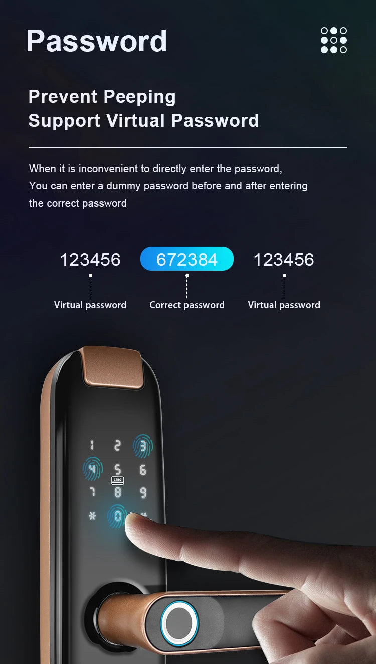 TUYA APP Compatible Smart Life App Unlock Smart Door Lock for Home Wood Door with Fingerprint Handle Combination Rfid Card