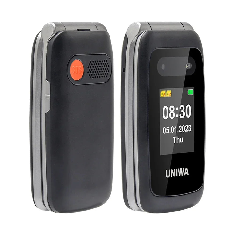 UNIWA V202T 4G Flip Phone Large Button for Elderly Mobile Phone 2.4Inch Screen 1450mAh With Emergency Call Button Global Version