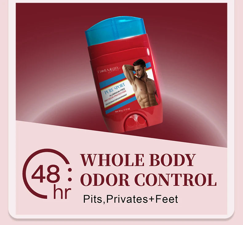 Tidesmit Aluminum Free Deodorant for men with 48H sweat defense, odor protection, and a fresh Pure Sport scent.