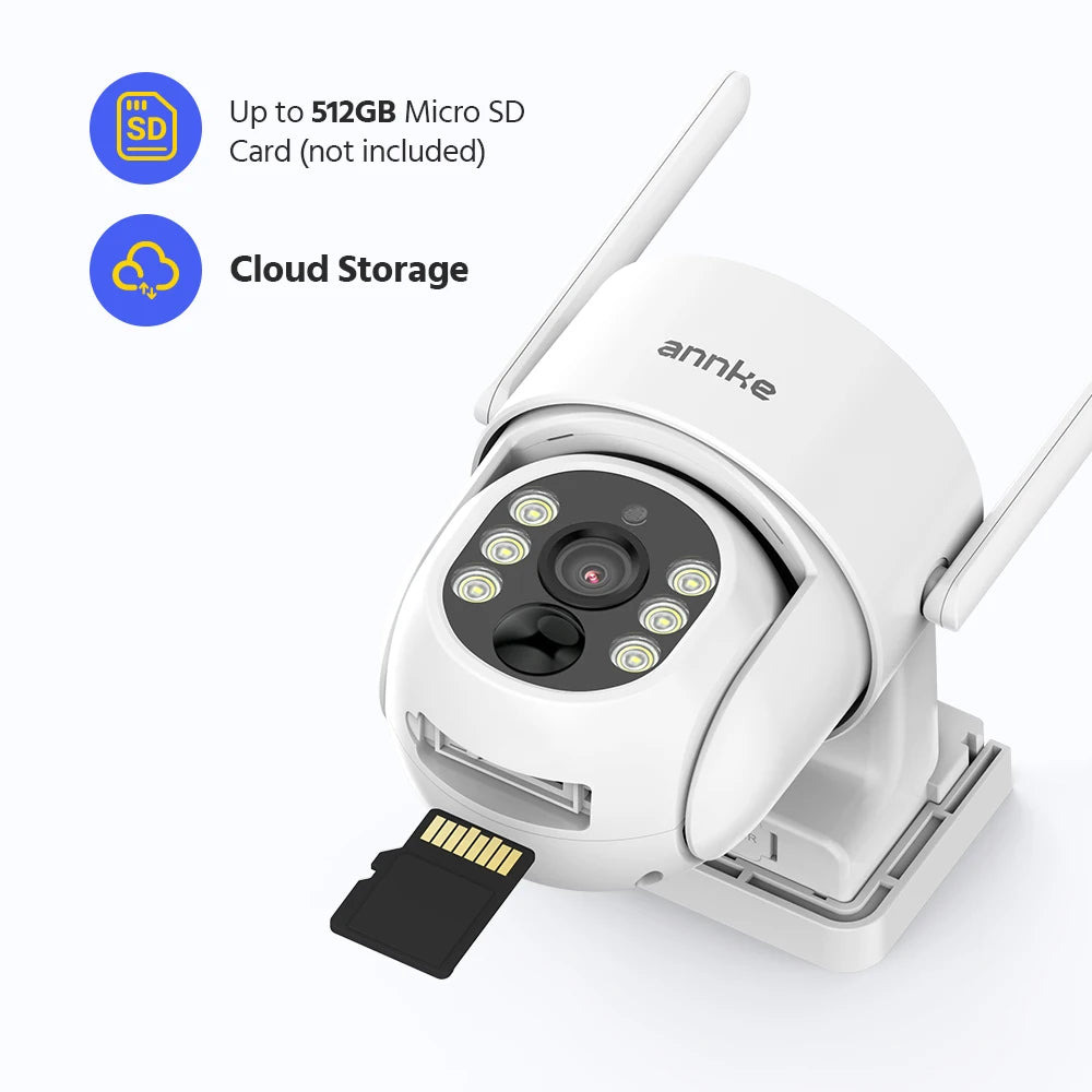 Annke 4MP solar security cameras 4CH Wireless NVR 4mm color night vision camera battery Audio 2.4G 5.8G dual-band WIFI Camera
