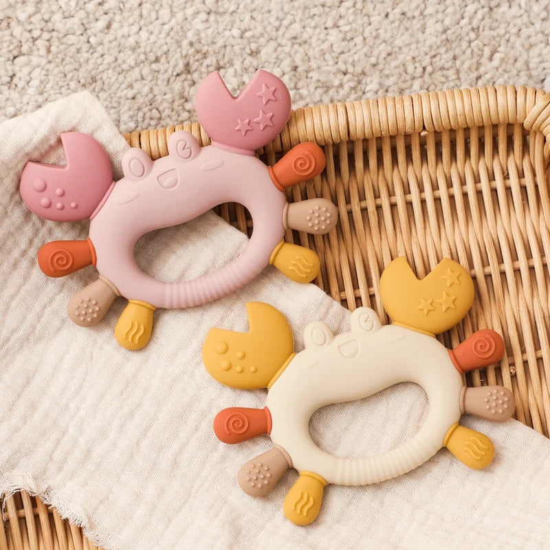 Silicone Baby Teether Baby Toys 0 to 12 Months BPA Free Chewing Teething Toys Crab Multicolor Teether Reborn Silicone Toys Gift