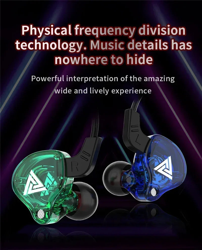 Original QKZ AK6 In Ear Earphone 6 Dynamic Driver Unit Headphone With Mic Stereo Sports HIFI Subwoofer Headset Monitor Earbuds Tidesmit