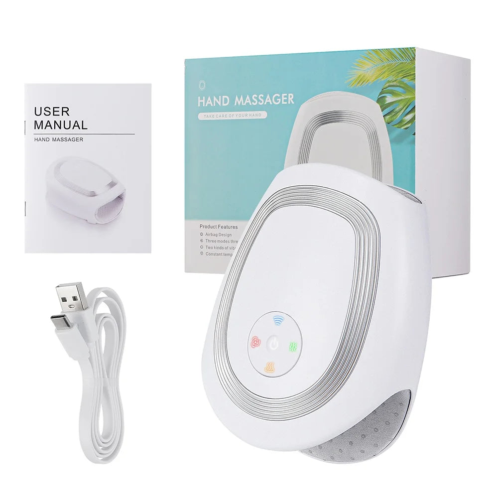 Tidesmit Electric Hand Massager with Heat and Air Compression - White Relaxation Treatment Tidesmit