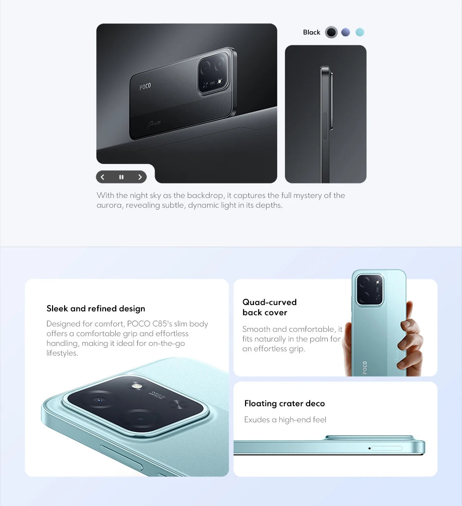 Global Version POCO C85 Smartphone 128GB 256GB MTK Helio G81-Ultra 6.9" Dot Drop Display 50MP Main Camera 6000mAh 33W Charging