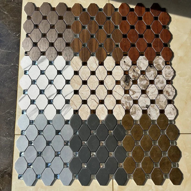 1pc Self -Adhesive Wall Sticker TV Backdrop Backsplash Mosaic Sticker Bathroom Kitchen Mosaic Peel and Stick Wall Tile