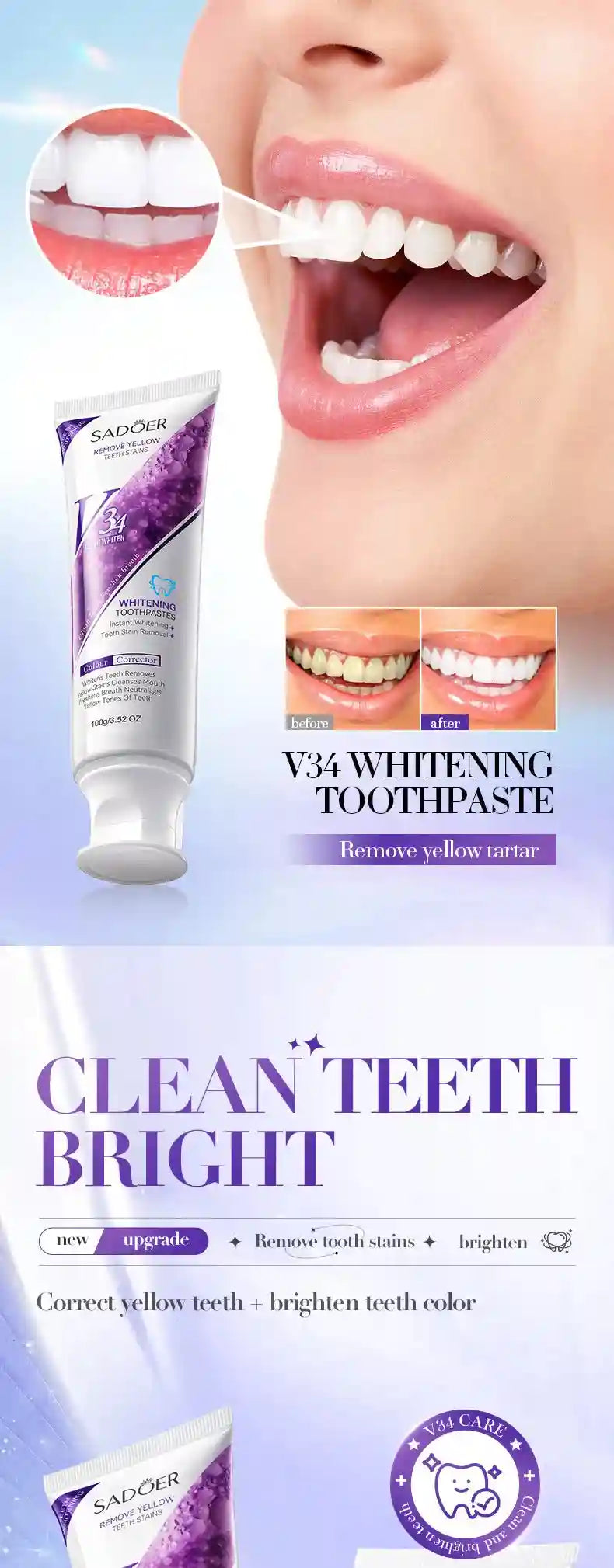 Tidesmit teeth whitening toothpaste for dental calculus removal and periodontitis prevention