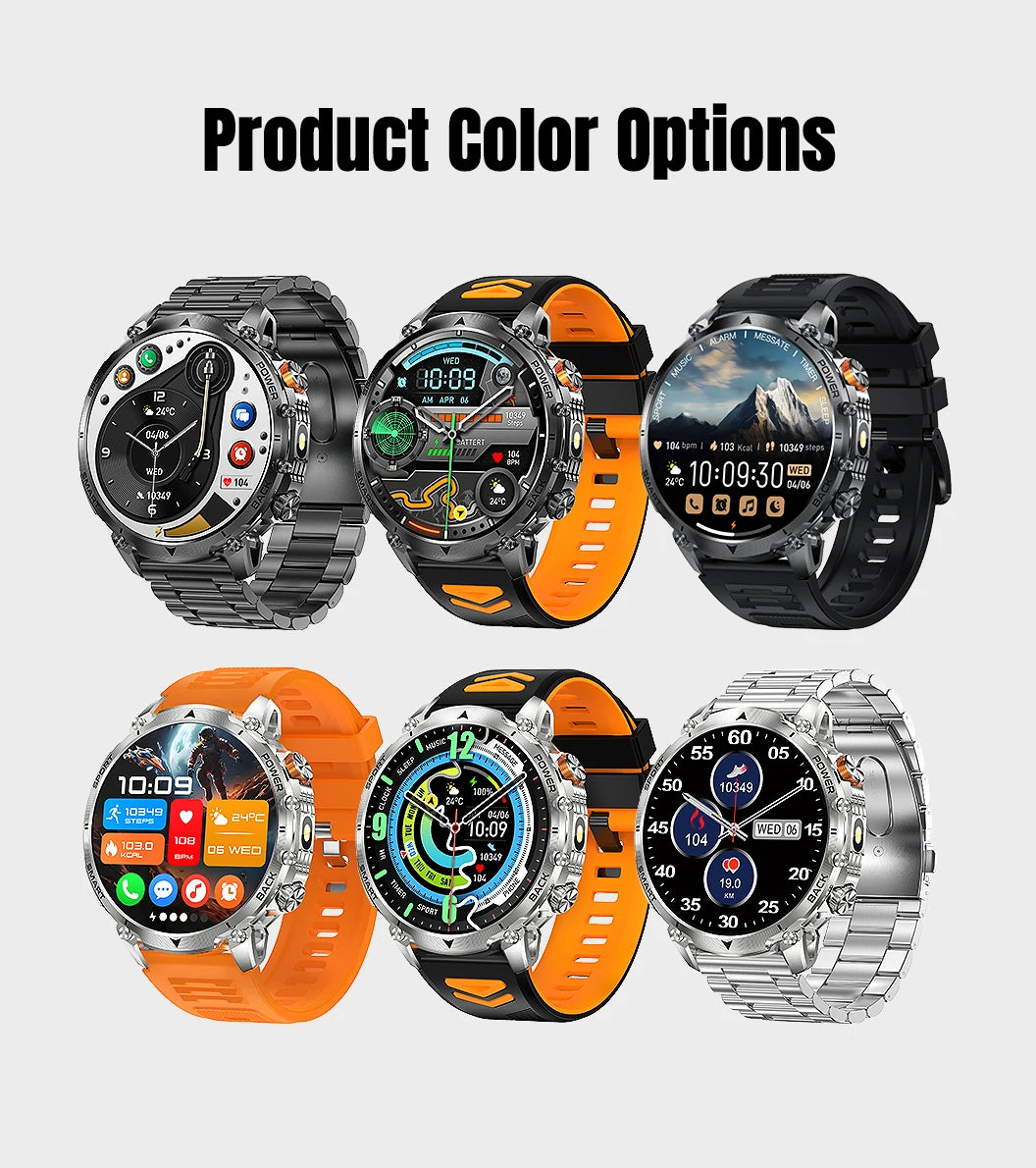 New outdoor GPS path 1.46"100+sport Bluetooth calling Smart Watch IP68 Waterproof Sports Run tracker Outdoors Compass Smartwatch