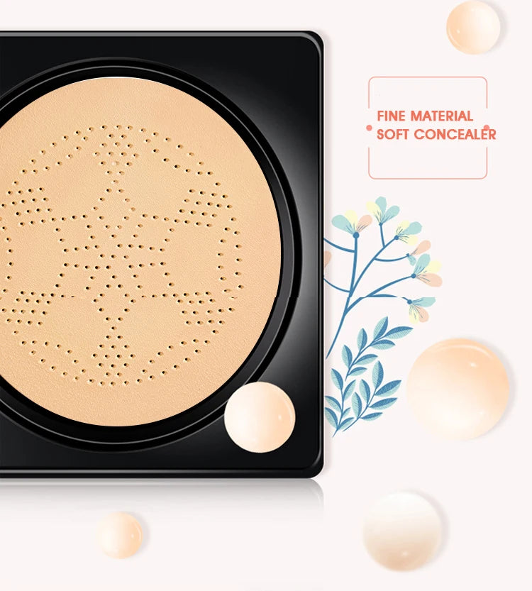 Tidesmit Mushroom Air Cushion BB cream showing hydrating foundation texture and natural concealer coverage