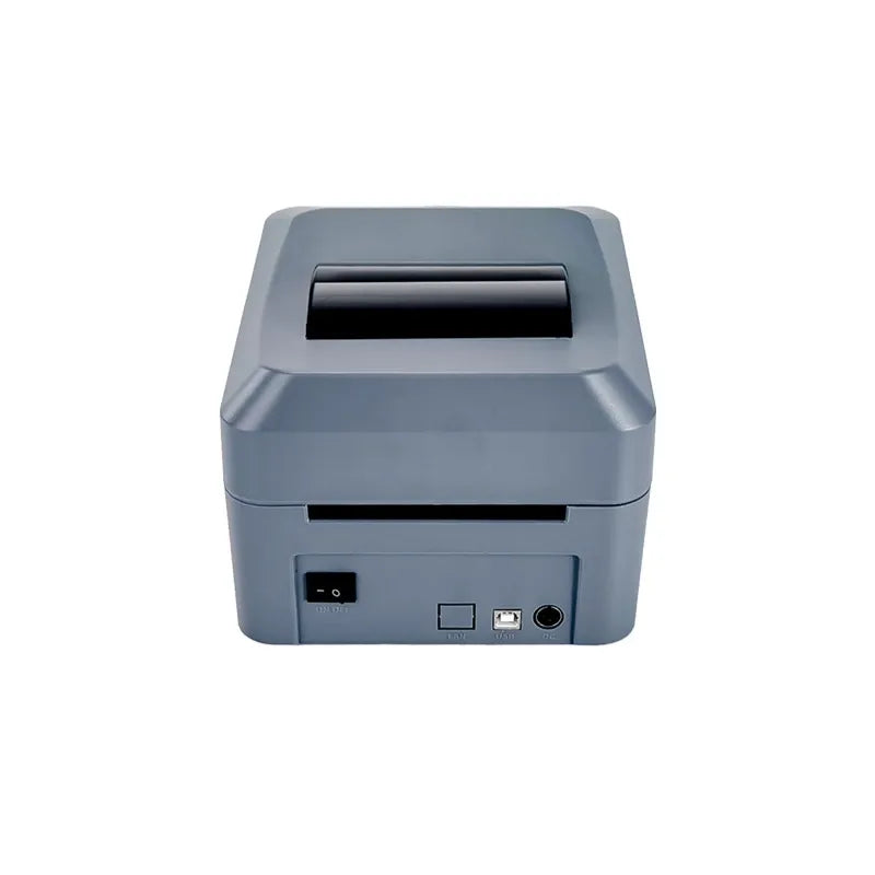 4x6 thermal label printer rear panel with power switch and connection ports