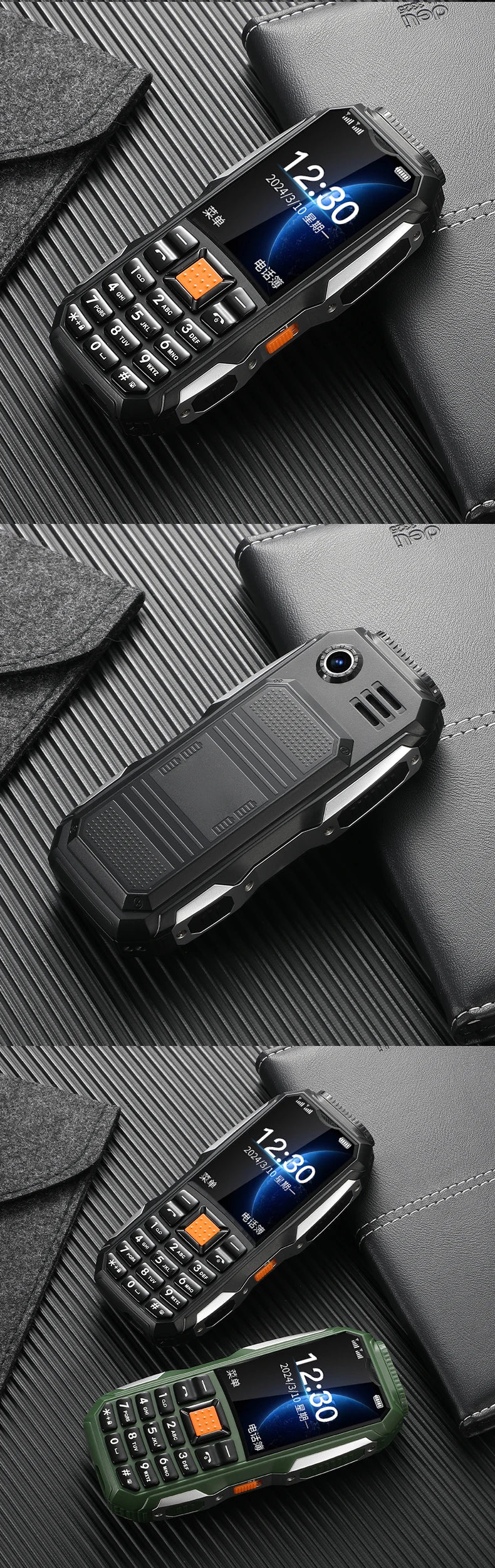 Durable Small Size Mini Rugged Outdoor Mobile Phone Push Button Battery FM Quick Dial Long Standby Two Flashlight Lound Sound