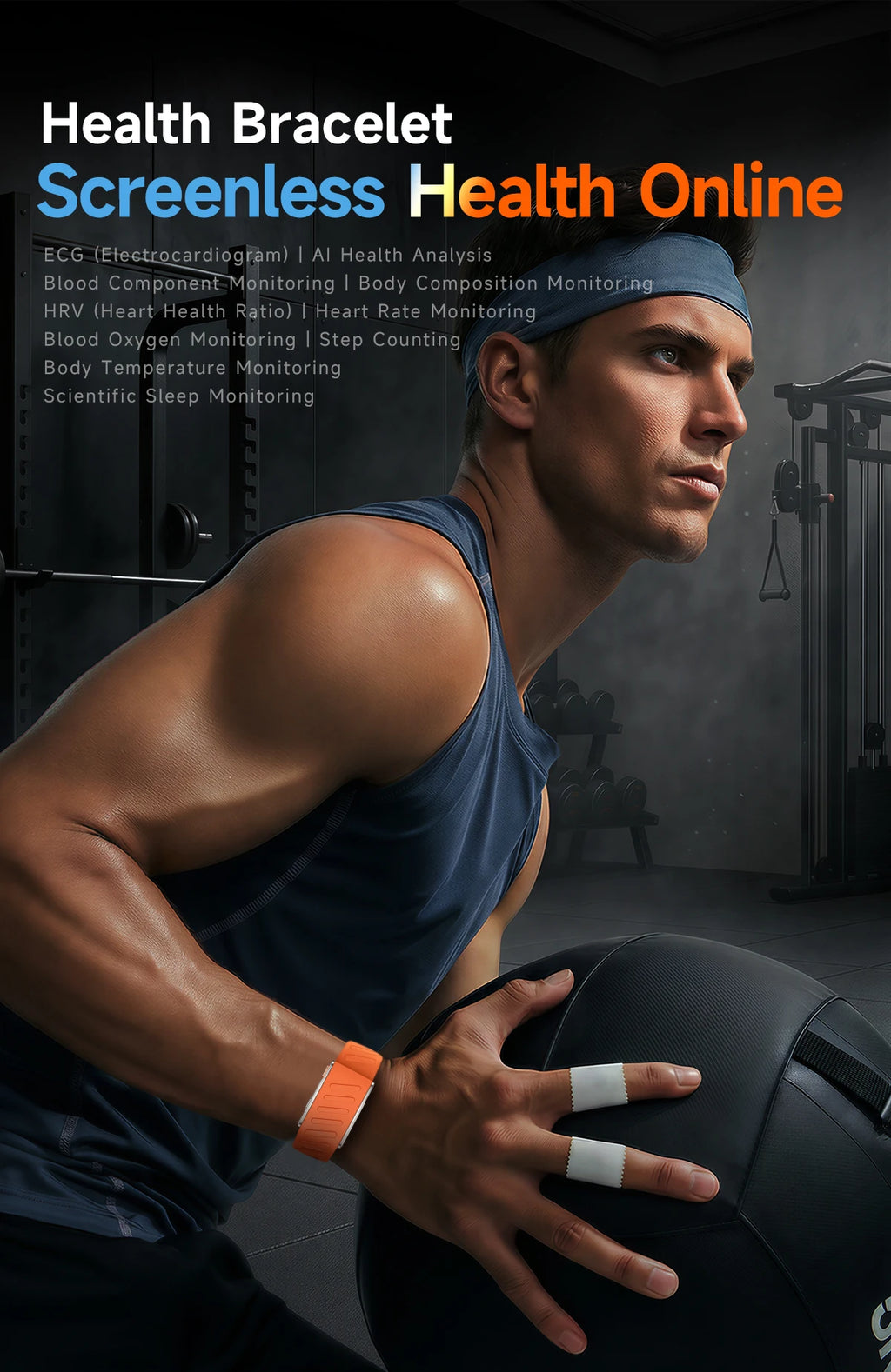 2026New Sport Fitness Tracker Smart Band Blood Oxygen Pressure Uric Acid Blood Lipid ECG Waterproof Smart Bracelet For Men Women