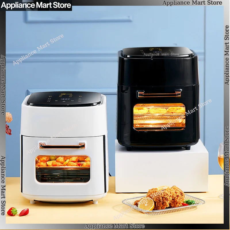 Air Fryer Household Large Capacity 15L Visual Oil Free Smart Oven Fries Machine 220V 110V US EU 1500W Chicken Frying