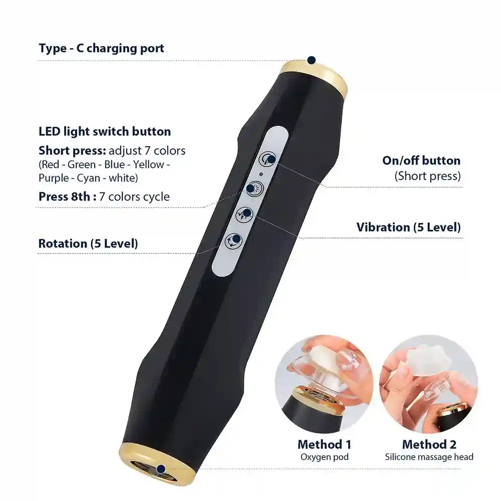 Oxygen Bubble Facial Machine for Deep Skin Cleansing | Tidesmit Eye Massage Instrument Tidesmit