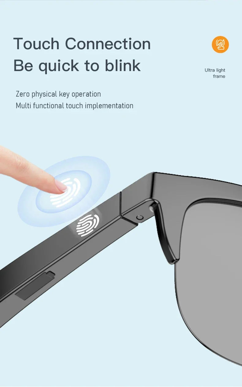 Tidesmit Bluetooth Smart Glasses V5.3 - Wireless Audio & UV Protection Tidesmit